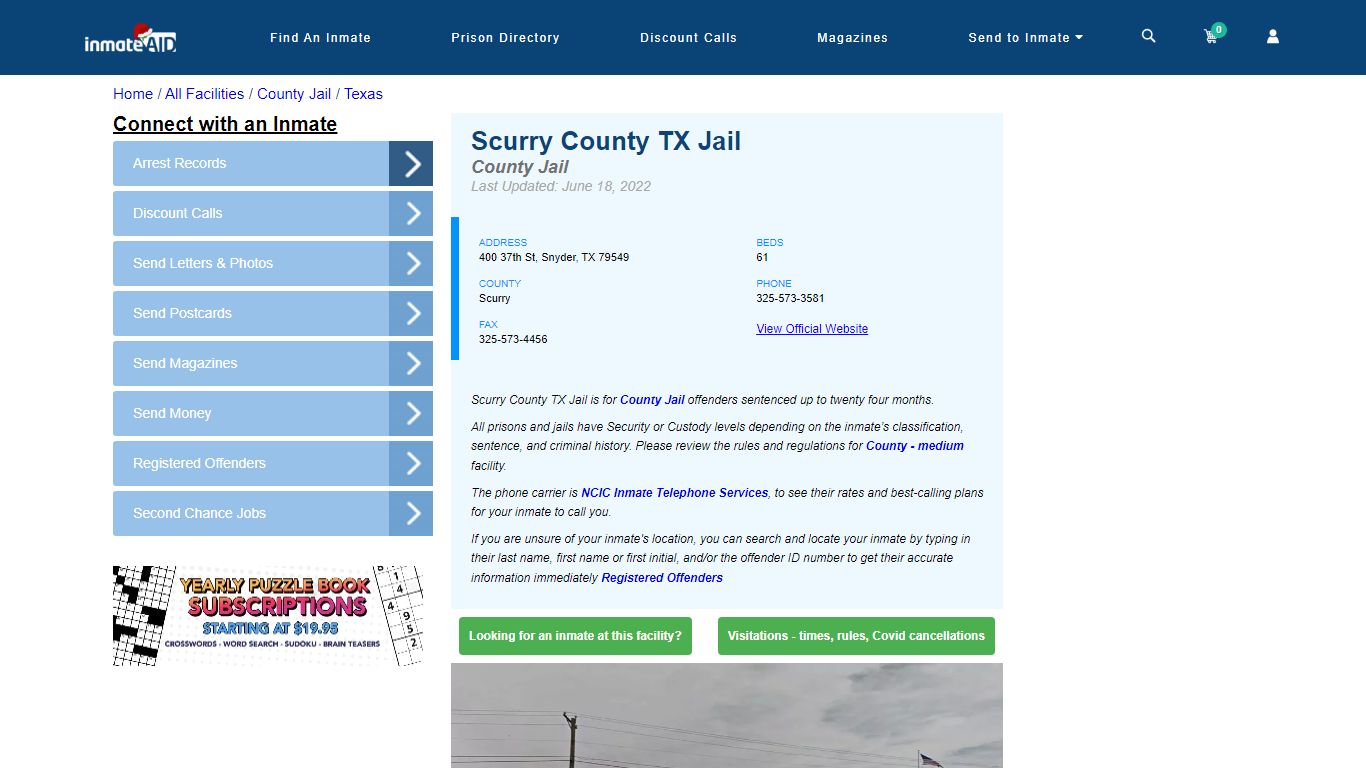 Scurry County TX Jail - Inmate Locator - Snyder, TX